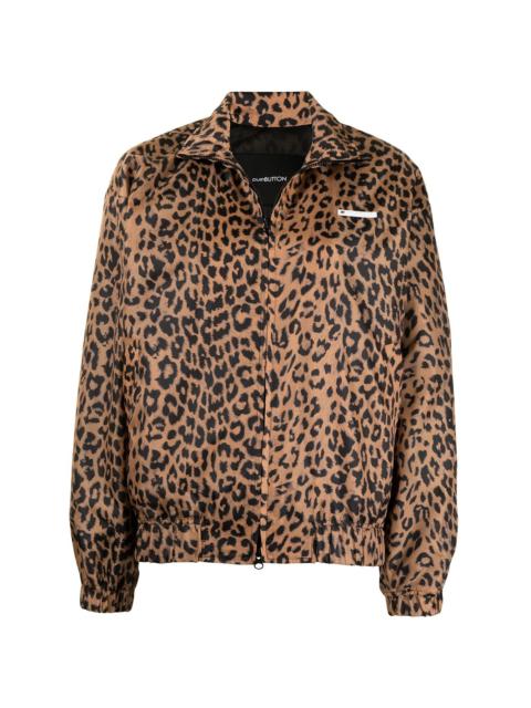 pushBUTTON leopard-print long-sleeved jacket