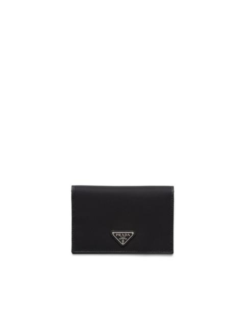 Re-Nylon enamel-triangle logo wallet