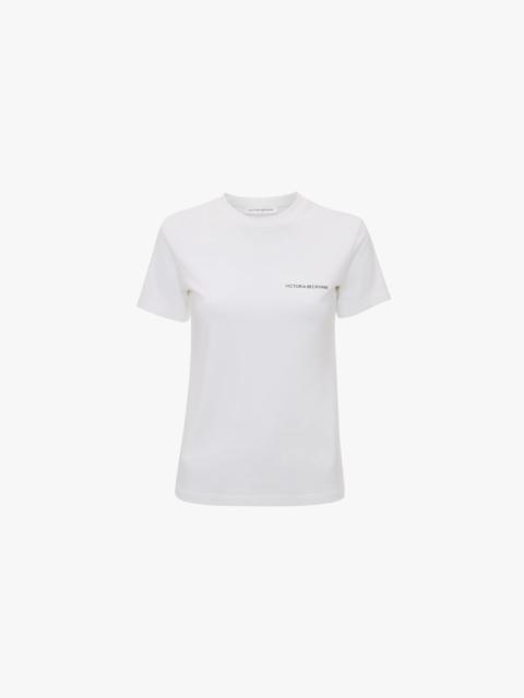 Victoria Beckham Fitted Shrunken Logo T-Shirt In White