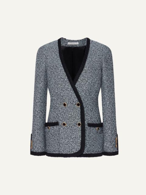 SEQUIN TWEED DOUBLE BREASTED JACKET