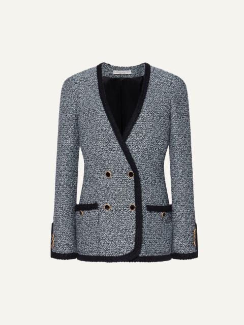 Alessandra Rich SEQUIN TWEED DOUBLE BREASTED JACKET