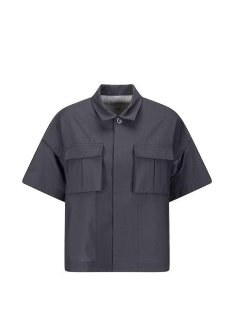 sacai flap-pocket panelled shirt