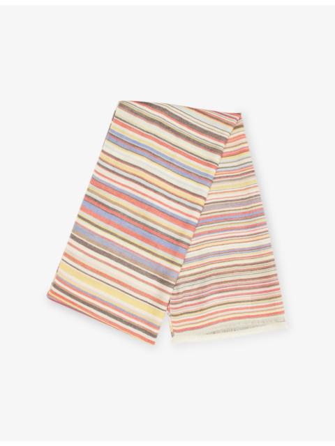 Paul Smith Signature Stripe-Pattern Wool and Silk-Blend Scarf