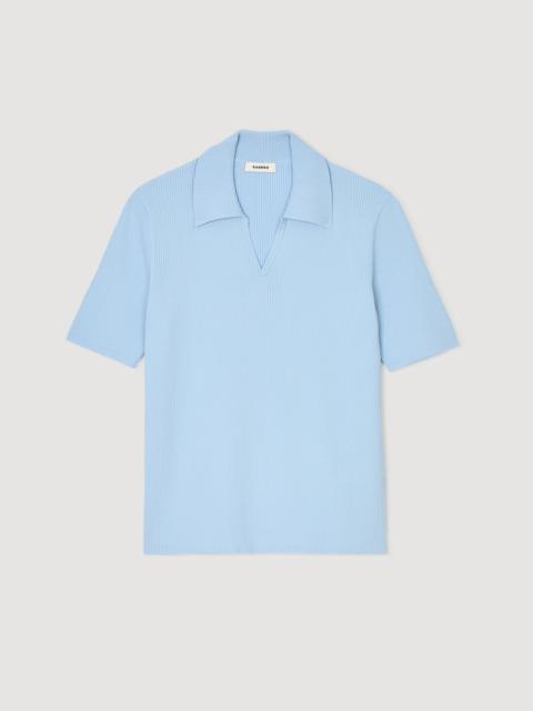 Sandro RIB KNIT POLO SHIRT