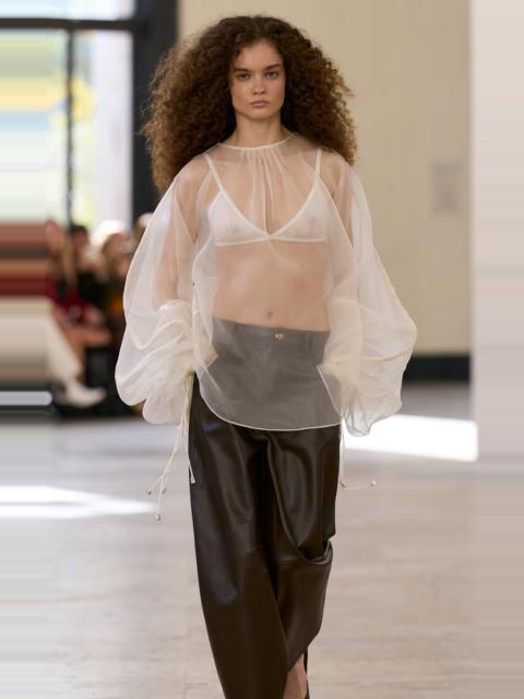 Aje. Lunetta Oversized Organza Top ivory