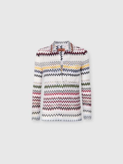 Missoni Zigzag Cotton and Viscose Blouse with V-Neckline