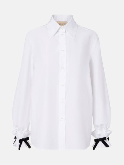 Valentino Bow-detail cotton-blend poplin shirt