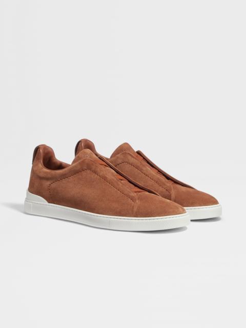 ZEGNA TOBACCO SUEDE TRIPLE STITCH™ SNEAKERS