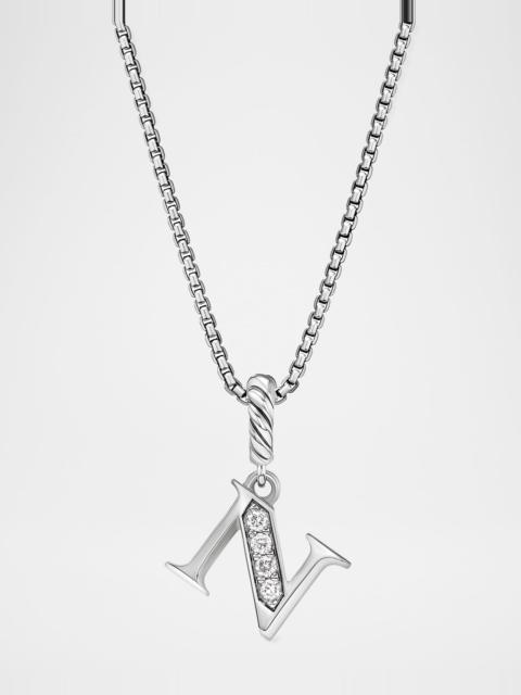 DAVID YURMAN Pave Initial Pendant Necklace with Diamonds in Silver, 17mm