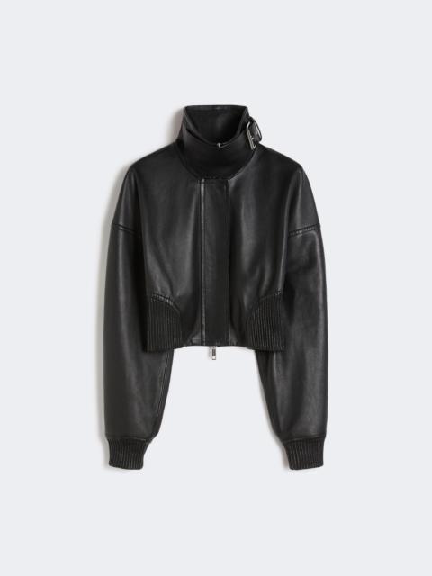 Sportmax Short leather jacket - BLACK