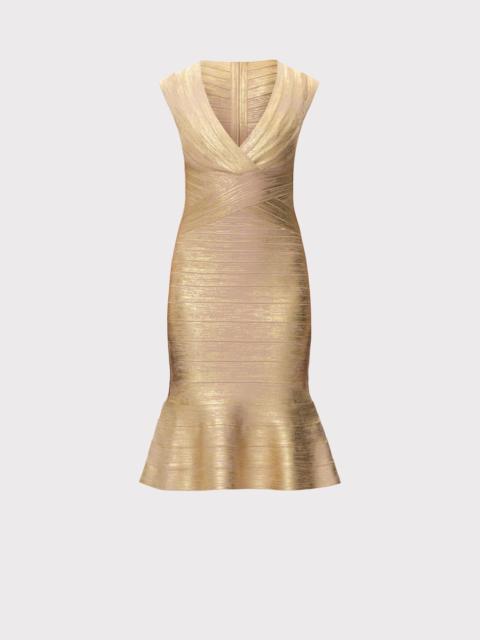 HERVE LEGER THE METALLIC SOPHIE DRESS