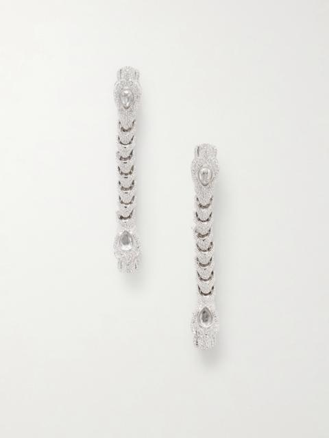 GUCCI Dionysus Silver-tone And Crystal Earrings
