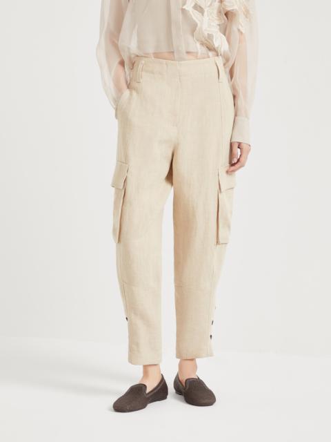 Brunello Cucinelli Linen panama explorer cargo trousers