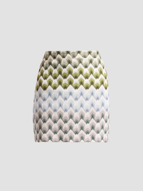 Missoni Women's Dégradé Lace Mini Skirt - Green And Light Blue