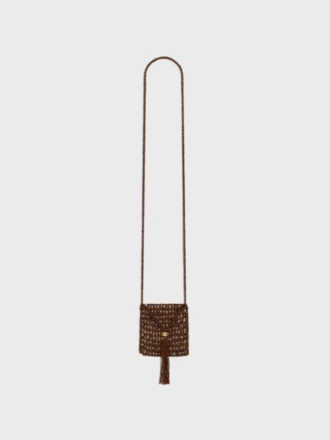 CELINE mini bag in crocheted silk and pearls