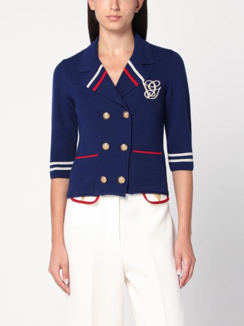 Valentino Blue double-breasted wool cardigan