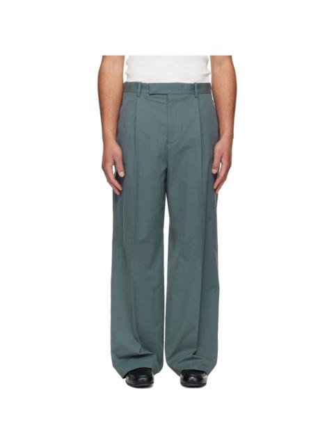 Jil Sander Blue Cotton Drill Trousers
