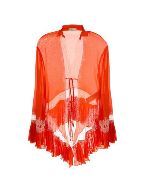Blumarine lace ruffled blouse