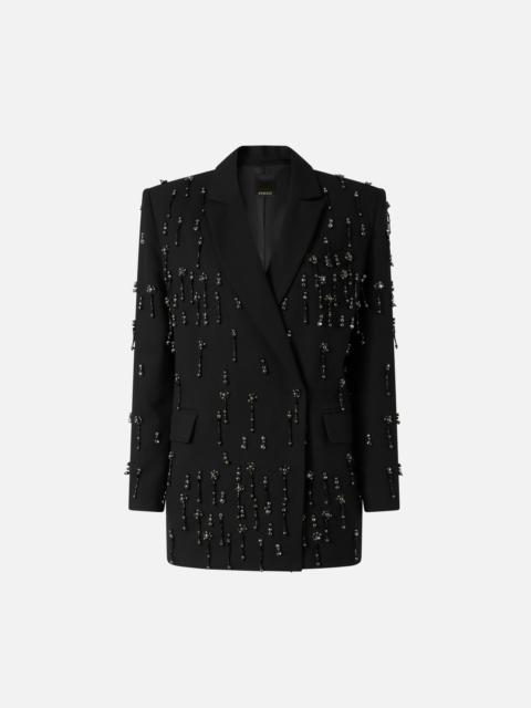PINKO BLAZER WITH CRYSTALS AND PEARLS