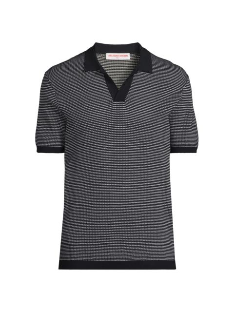 ORLEBAR BROWN Men's Roddy Two-Tone Johnny Polo Shirt - Night Iris White
