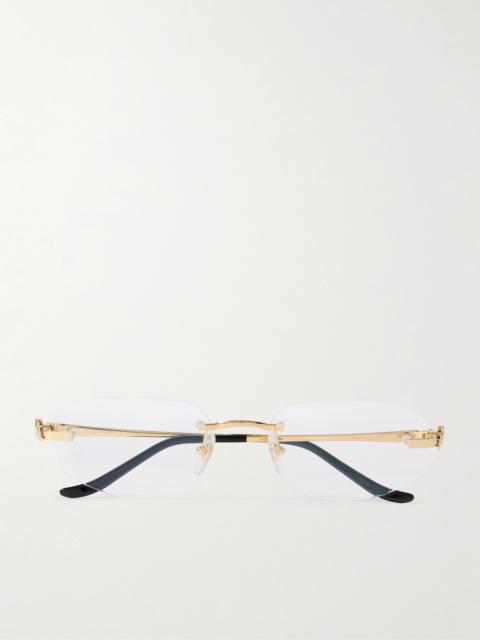 Cartier Panthère Classic Rimless Oval-frame Gold-tone Optical Glasses