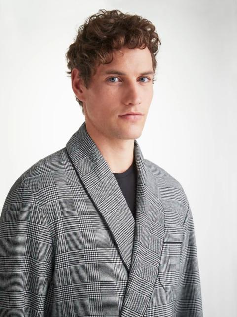 Derek Rose Men's Robe Kelburn 42 Brushed Cotton Black