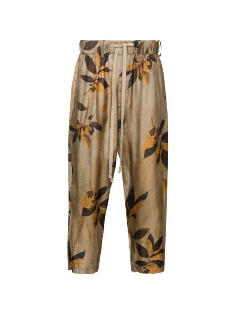 branches-printed tapered trousers