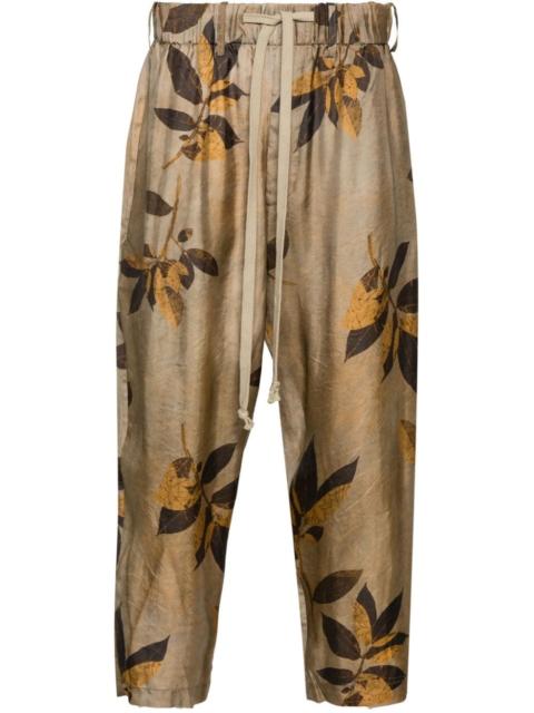 branches-printed tapered trousers