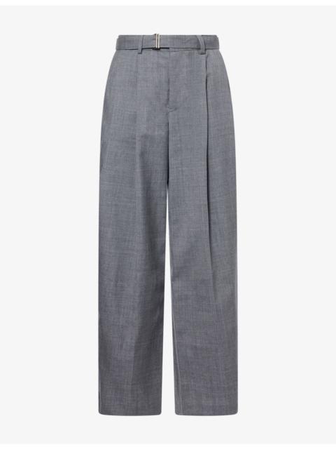 sacai Barrel-Leg Suiting Wool Trousers