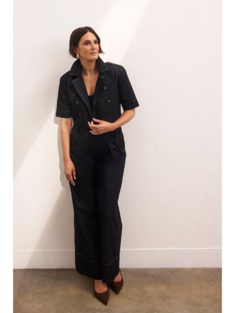 KAREN MILLEN Tailored Denim Trench Bandeau Jumpsuit