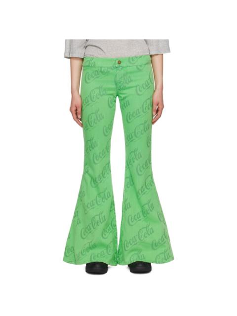 ERL Green Jacquard Jeans