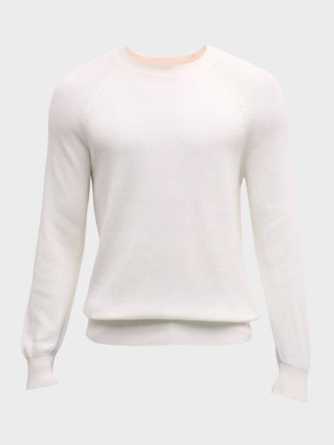 Men's Ribbed Cotton Crewneck Sweater