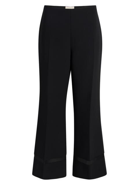 KHAITE Women's Wallace Mesh-Panel Wide-Leg Pants - Black