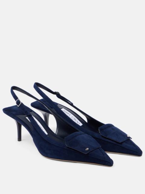 JIMMY CHOO Frances 60 suede slingback pumps