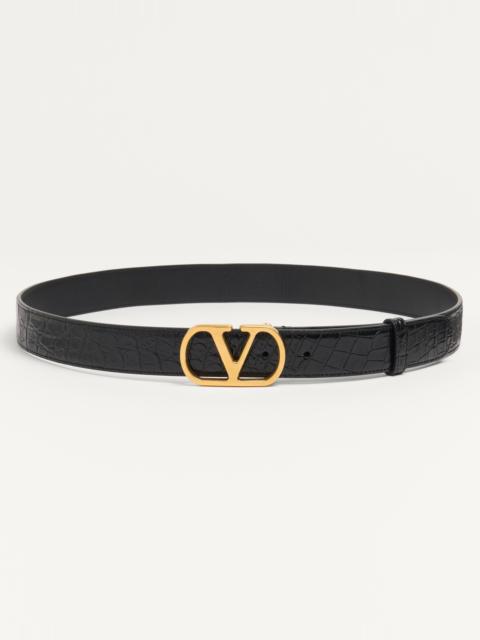 Valentino VLOGO SIGNATURE CROCODILE BELT 30 MM