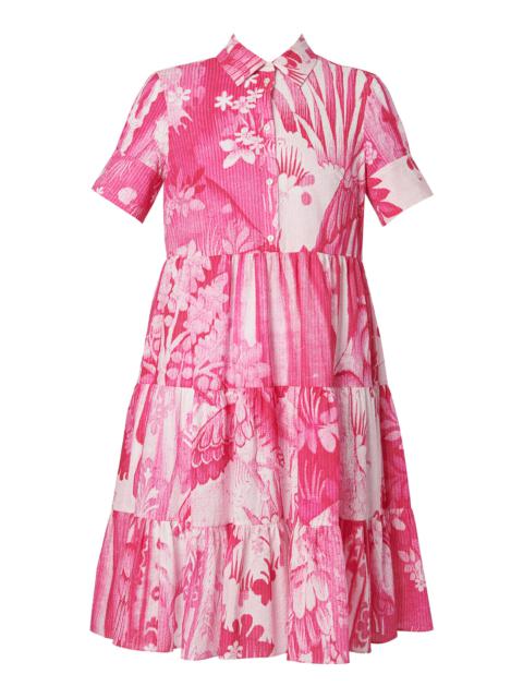 Tiered Cotton Mini Dress pink
