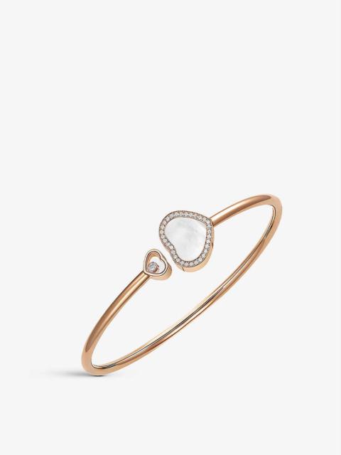 Chopard Happy Hearts 18ct rose-gold, 0.19ct round-cut diamond and mother-of-pearl bracelet