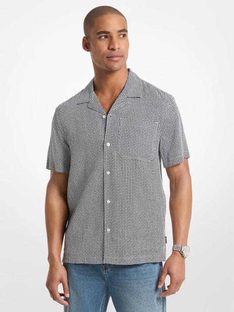 MICHAEL KORS Tile Print Linen Shirt