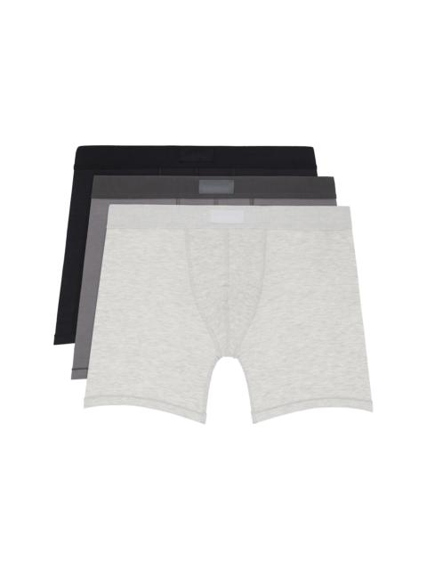 SKIMS Three-Pack Gray SKIMS Cotton 5" Boxer Briefs