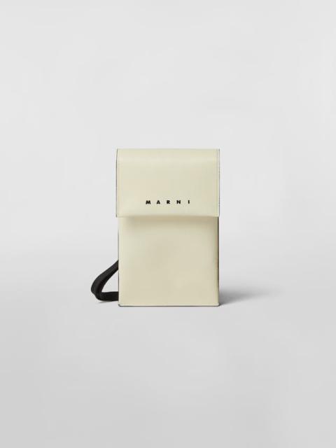 Marni BI-COLOURED GREY AND BROWN PVC MOBILE POUCH