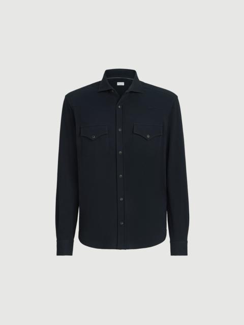 Brunello Cucinelli Cotton piqué western shirt