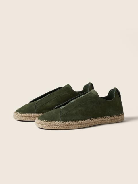 ZEGNA PINE GREEN SUEDE TRIPLE STITCH™ ESPADRILLES