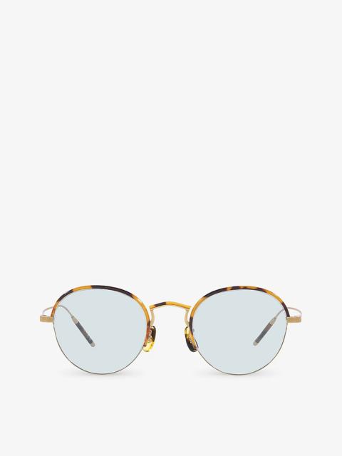 Oliver Peoples OV1290T round-frame tortoiseshell metal optical glasses