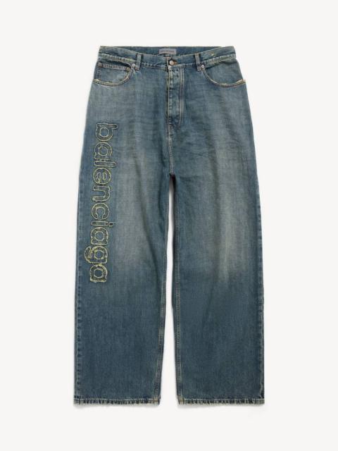 BALENCIAGA Men's Baggy Fit Jeans in Dirty Vintage Blue