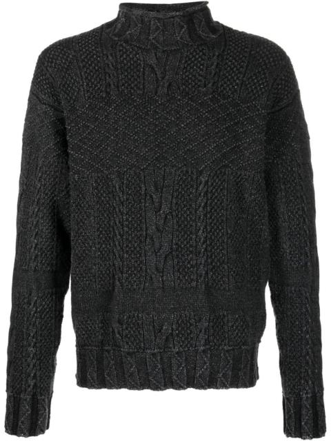 RRL by Ralph Lauren cable-knit funnel-neck jumper