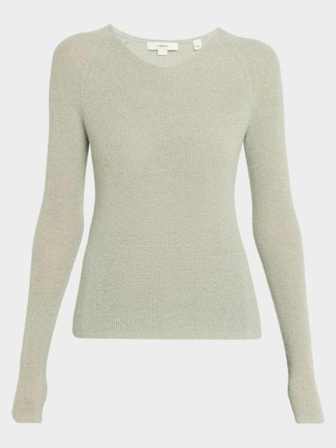 Metallic High-V Knit Top