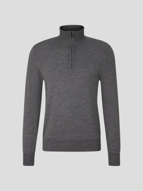 BOGNER Jouri half-zippered sweater in Gray