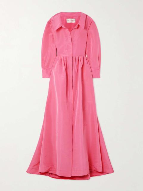 Pleated silk-faille gown