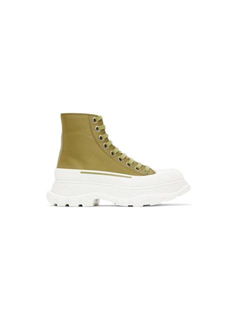 Alexander McQueen Green Tread Slick High Sneakers