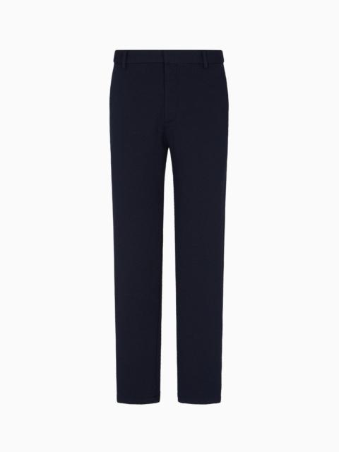 EMPORIO ARMANI JACQUARD DOUBLE JERSEY KNIT CHINOS